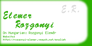 elemer rozgonyi business card